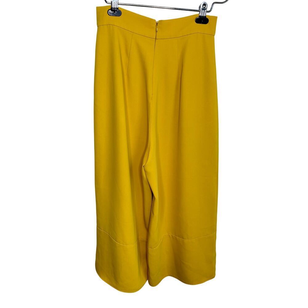 Amanda Uprichard High Rise Wide Leg Cropped Trousers Mustard Yellow Women's S - Picture 4 of 7